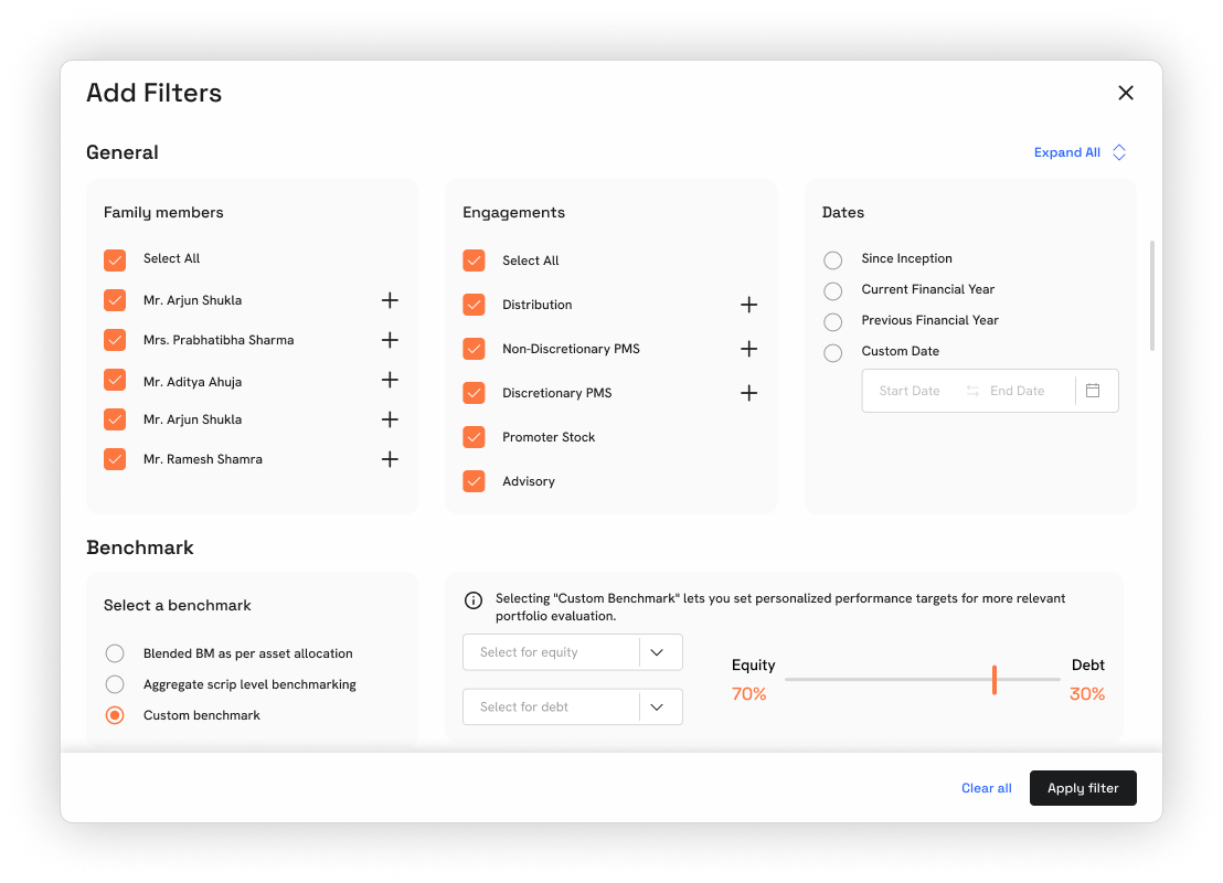 User-defined benchmark overlay — glimpse