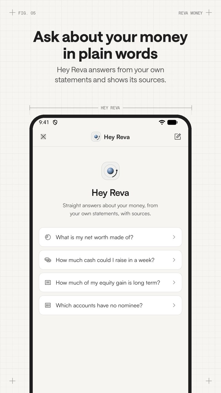 Play Store screen: Ask about your money in plain words