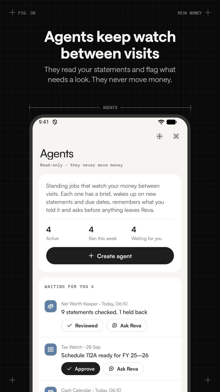 Play Store screen: Agents keep watch between visits
